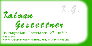kalman gestettner business card